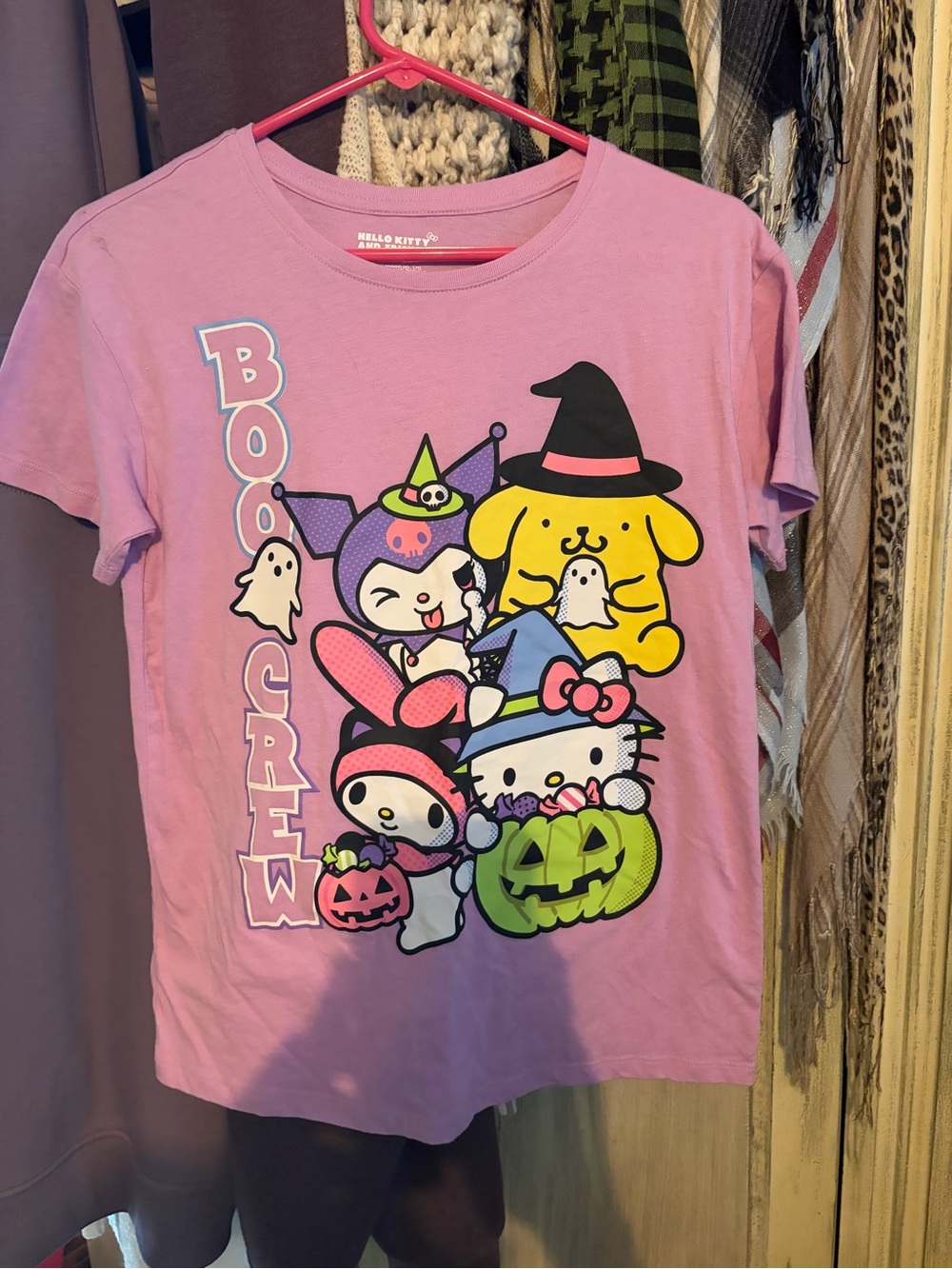 Sanrio Pink Halloween Boo Crew Graphic Tee